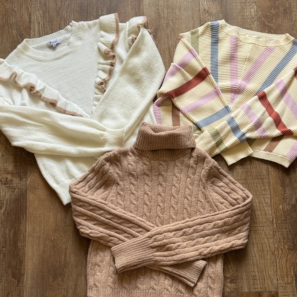 Fate Cable Knit Turtleneck Sweater - Brown